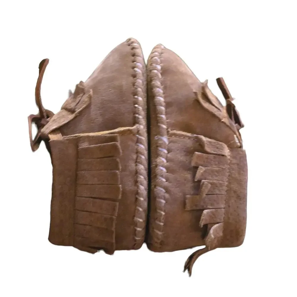Lamo Baby Fringe Moccasin Chestnut Low Top Suede Moccasins Baby XL SZ 5 NWOB